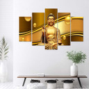 Lærredstryk 5 styk, Buddha Golden Feng Shui