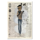 Canvasbillede, Hipster leopard - avisartikel