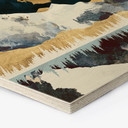 Hexagon-Holzbild Reflektion einer Winterlandschaft - SpaceFrog Designs