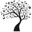 Wallsticker Drømmetræ inkl. 5 fotorammer