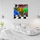 Canvasbillede, Farverig elefant