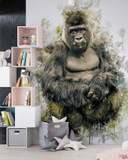 Fototapete, Für Junge Gorilla wie handgemalt