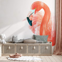 Goed Blauw - Fototapeta z różowym flamingiem