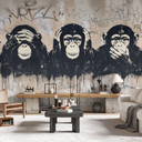 Fotobehang Drie Apen Streetart Graffiti - Magnusson