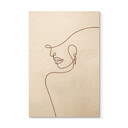 Plakat drewniany Delikatne kontury kobiety - Line Art - Tunaboylu