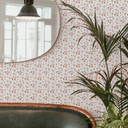 Tapet med mønster - akvarelblomster 01 - orange
