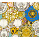 Versace fleecetapet Les Etoiles de la Mer 2 guld, blå, violet