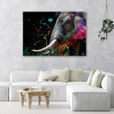 Canvasbillede, afrikansk elefant abstrakt