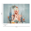 Fototapet kvinde med blomstermønster farverigt - ikke-vævet tapet til moderne stue og soveværelse