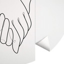 1X Studio - Line Art Hand in Hand - Fototapeta okrągła - tapeta flizelinowa/tapeta flizelinowa samop
