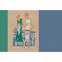 Fotomural Paredes de Patel 3 Parisienne 3 azul, verde, beige, blanco, amarillo