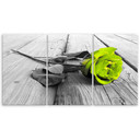 3-delt lærredsprint, rosenblomstgrøn