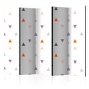 Paravent Séparation de pièce - Triangles Pluie, 3 pièces