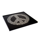 Wandbild Peace Zeichen - Silber Glitzer