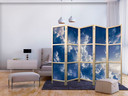 Japanischer Paravent, Raumteiler freistehend, Trennwand - Starry Delicate Clouds