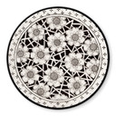 Plateau de table en verre - Fleurs victoriennes - Rond