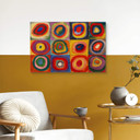 Plakat drewniany Kandinsky - Studium kolorów kwadratów i koncentrycznych pierścieni