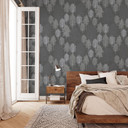 Vliestapete Illustration Modern, Natur in Stahlblau 