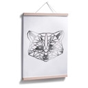 Plakat - Szop origami - srebrny wygląd