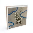 Houten Wanddecoratie om te plaatsen Meisje op Schommel Streetart - Habib - 15x15 cm