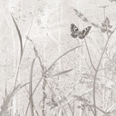 Scandinavisch design wilde bloemenweide met vlinders Fotobehang - Ms Tiff
