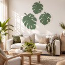 Decoración de pared de fieltro Trío de Monstera (juego de 3) con función acústica