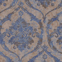 Ikke-vævet tapet Davide Ornament Blue Brown Metallic - Maison Du Temps Neo-Klassik stue
