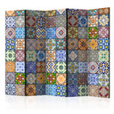 Rumdeler - Farverig mosaik, 5-delt - 225x172 cm
