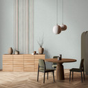 Grafisk tapet, non-woven vægbeklædning Shades Iconic grøn, beige
