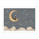Poster Lièvre et Ours sur la Lune - Oliver Robins