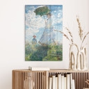Glasbillede - Monet - Kvinde med parasol - Madame Monet og hendes søn