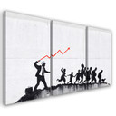 3 stykke lærredstryk, vægmaleri Banksy Graffiti
