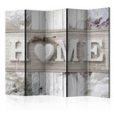 Screen room divider - Love creates a home, 5-delt - 225x172 cm