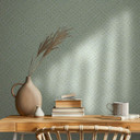 Grafisk tapet, non-woven tapet Flora grøn