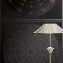 Tapeta z włókniny Versace I Love Baroque Medusa Circles Black Grey noble