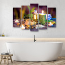 5 stykke lærredsprint, Zen Flowers Candle Wellness
