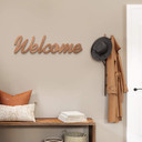 Drewniana dekoracja z napisem 3D Welcome - mahoń