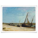 Plakat Daubigny - Łodzie na plaży w Ètaples