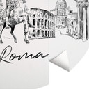 Fototapeta Roma czarno-biała - Okrągła - Pokochaj swoje miasto - tapeta flizelinowa/tapeta flizelino