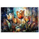 Canvasbillede, Abstrakte farverige blomster