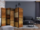 Paravent Séparation de pièce - Texture bois, 3 pièces