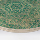 Obraz drewniany Mandala Boho złoto-zielony - Bloomery Decor - okrągły