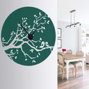 Sticker mural - Horloge Tourtereaux amoureux