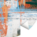 Fotobehang Abstract Kleurenspel Blauw Oranje - Cheney - Rond