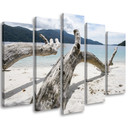 5 stykke lærredsprint, Sea Beach Tree