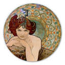 Wandcirkel Mucha - Smaragd