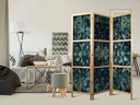 Japanischer Paravent, Raumteiler freistehend, Trennwand - Oriental Pattern Carpet - Emerald Ornament