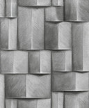 Tapeta z włókniny z motywem drewna o geometrycznym, szarym wyglądzie 3D