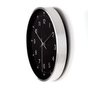 Moderne Wanduhr in Schwarz-Silber-Optik Ø30 cm