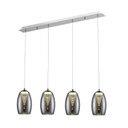 Pendelleuchte Linn, grau, 121 x 72 cm, Glas Pendellampe, dimmbar